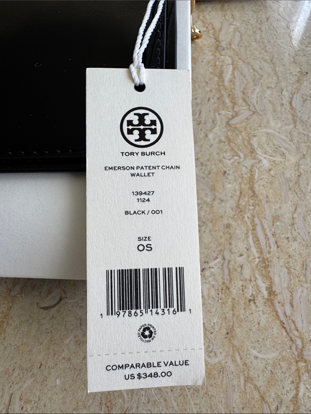 NWT TORY BURCH Emerson Patent Chain Shoulder Bag - Picture 4 of 13